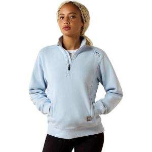 ARIAT Women’s Rebar Lightweight Mock 1/2 Zip Sweatshirt(Subdued Blue)