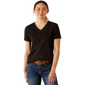 Ariat Women’s Rebar Cotton Strong Standard V-Neck T-Shirt(Black)