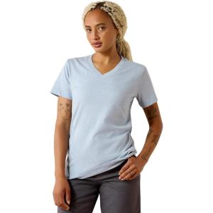 Ariat Women’s Rebar Cotton Strong Standard V-Neck T-Shirt(Washed Rain Heather)
