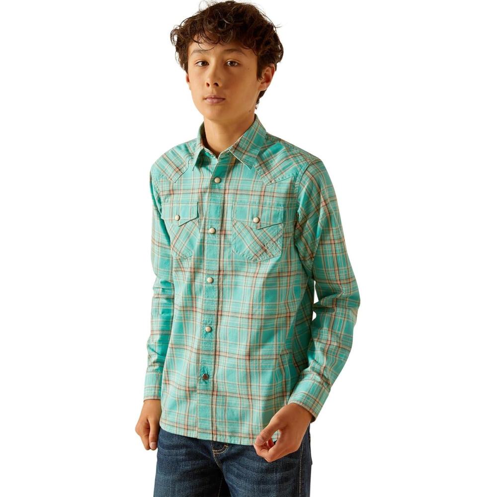 imageAriat Boys Hudsyn Retro Fit ShirtBlue Turquoise
