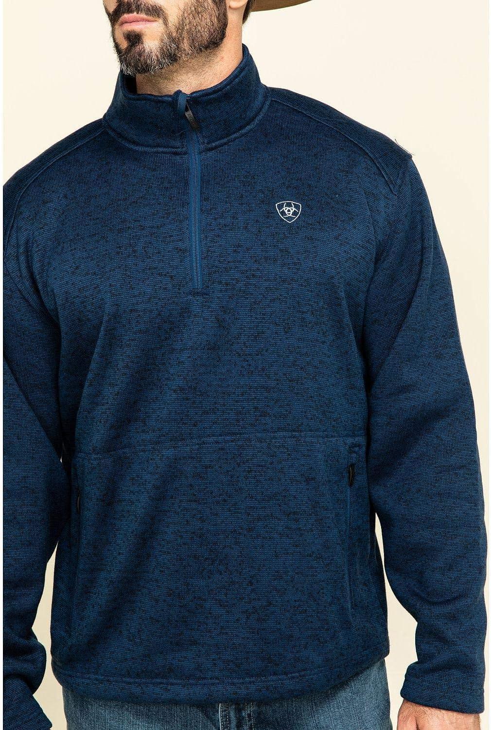 imageARIAT Mens Caldwell 14 Zip SweaterIndigo Heather