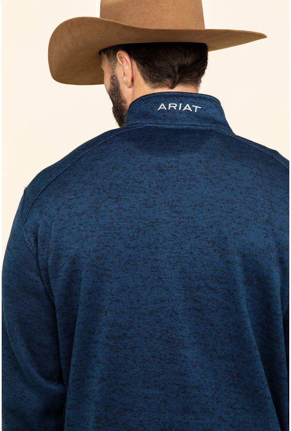 imageARIAT Mens Caldwell 14 Zip SweaterIndigo Heather