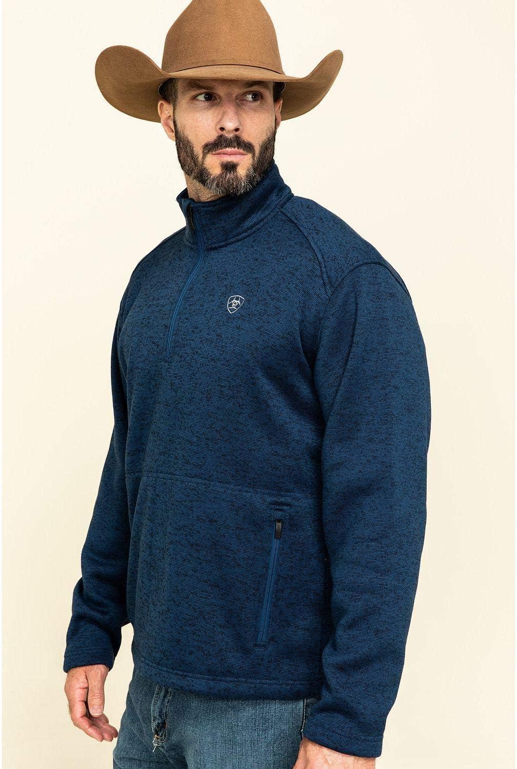 imageARIAT Mens Caldwell 14 Zip SweaterIndigo Heather
