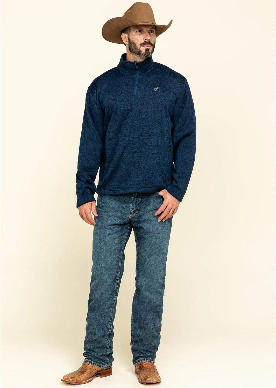 imageARIAT Mens Caldwell 14 Zip SweaterIndigo Heather