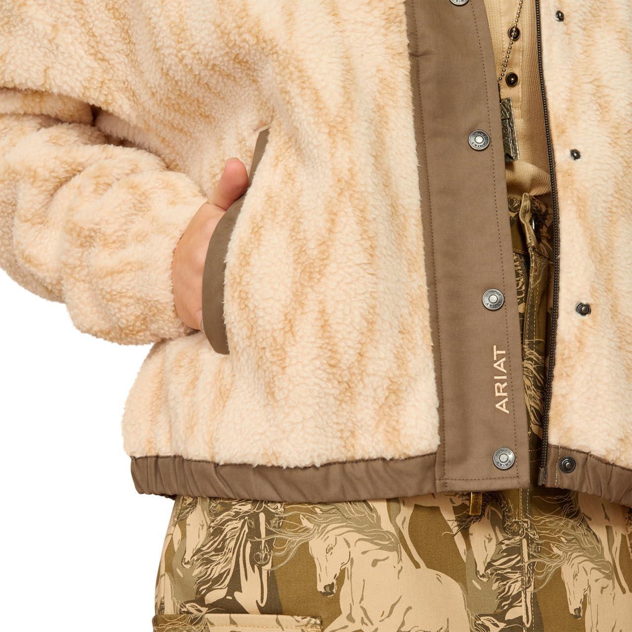 imageARIAT Womens Sherpa Blocked JacketTonal Sand Print
