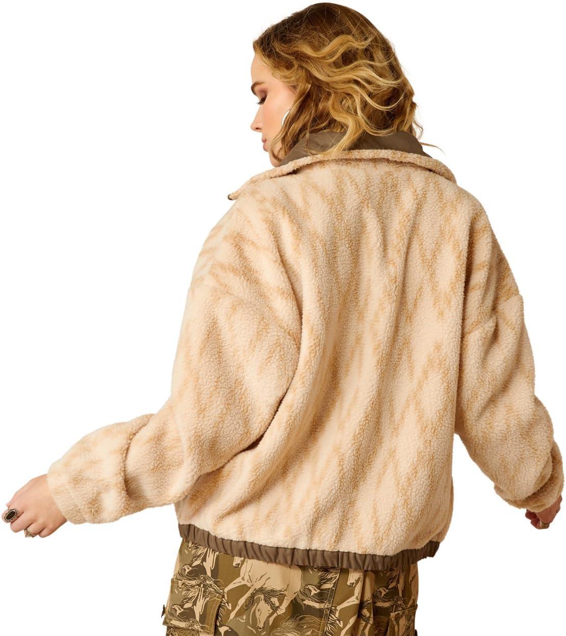 imageARIAT Womens Sherpa Blocked JacketTonal Sand Print
