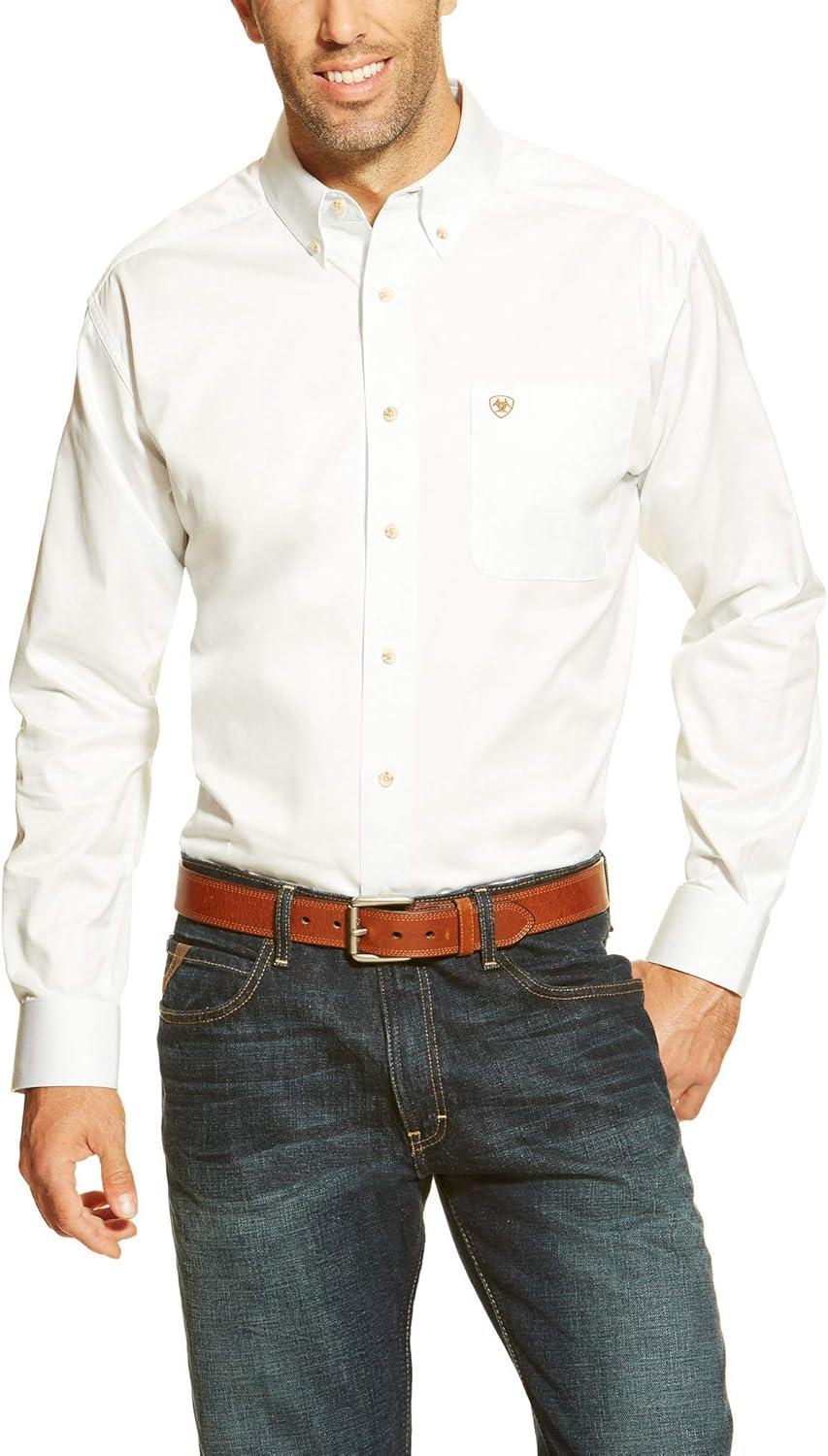 imageAriat Mens Solid Twill Classic Fit ShirtWhite