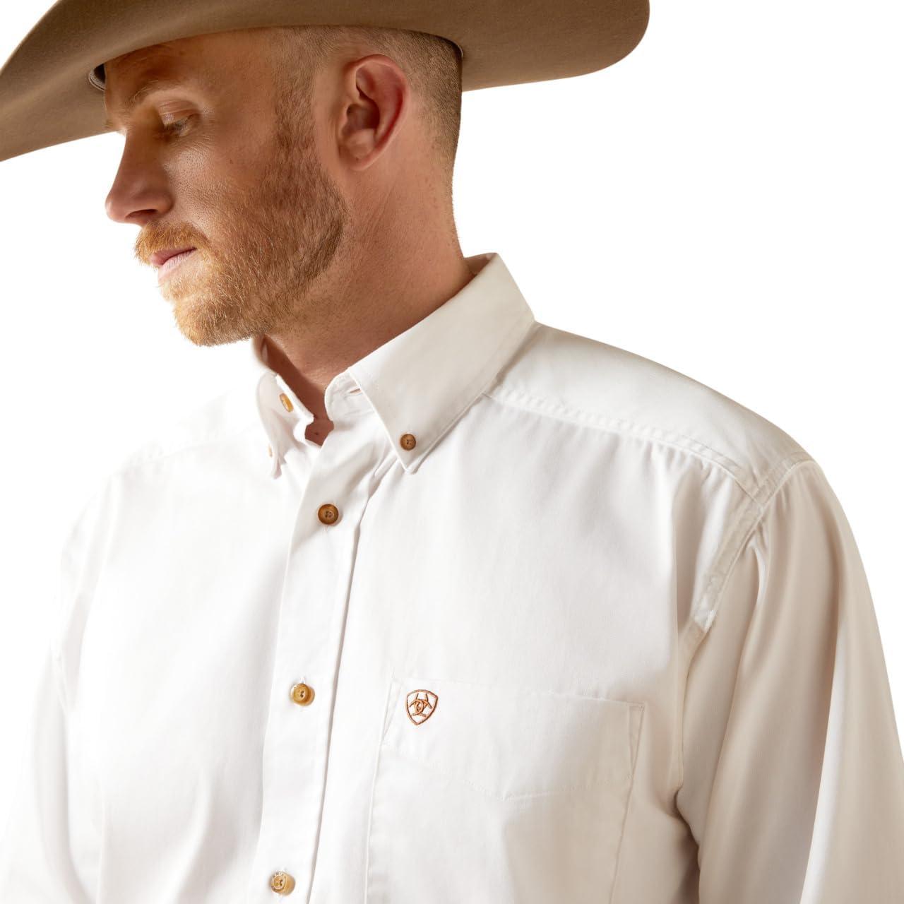 imageAriat Mens Solid Twill Classic Fit ShirtWhite