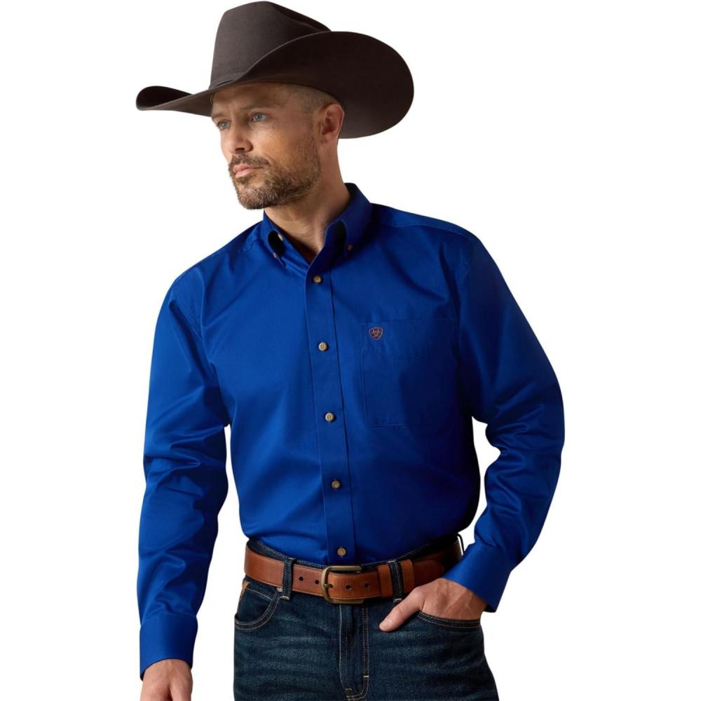 imageAriat Mens Solid Twill Classic Fit ShirtUltramarine