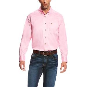 Ariat Men’s Solid Twill Classic Fit Shirt(Prism Pink)