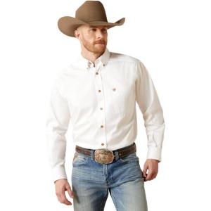 Ariat Men’s Solid Twill Classic Fit Shirt(White)