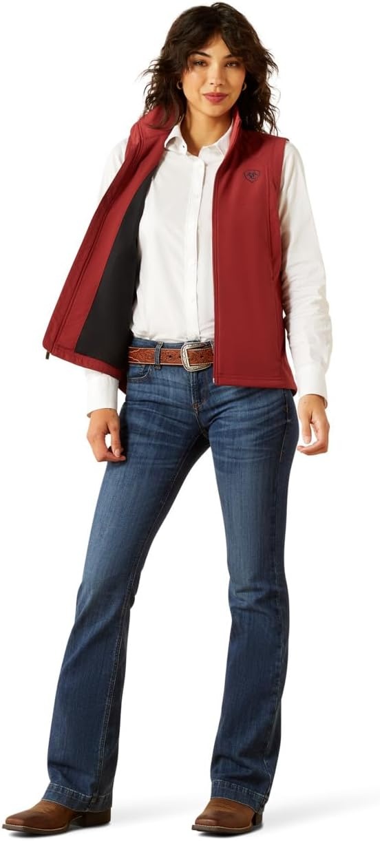 imageARIAT Womens Ariat Logo Softshell VestBurnt RussetStripe