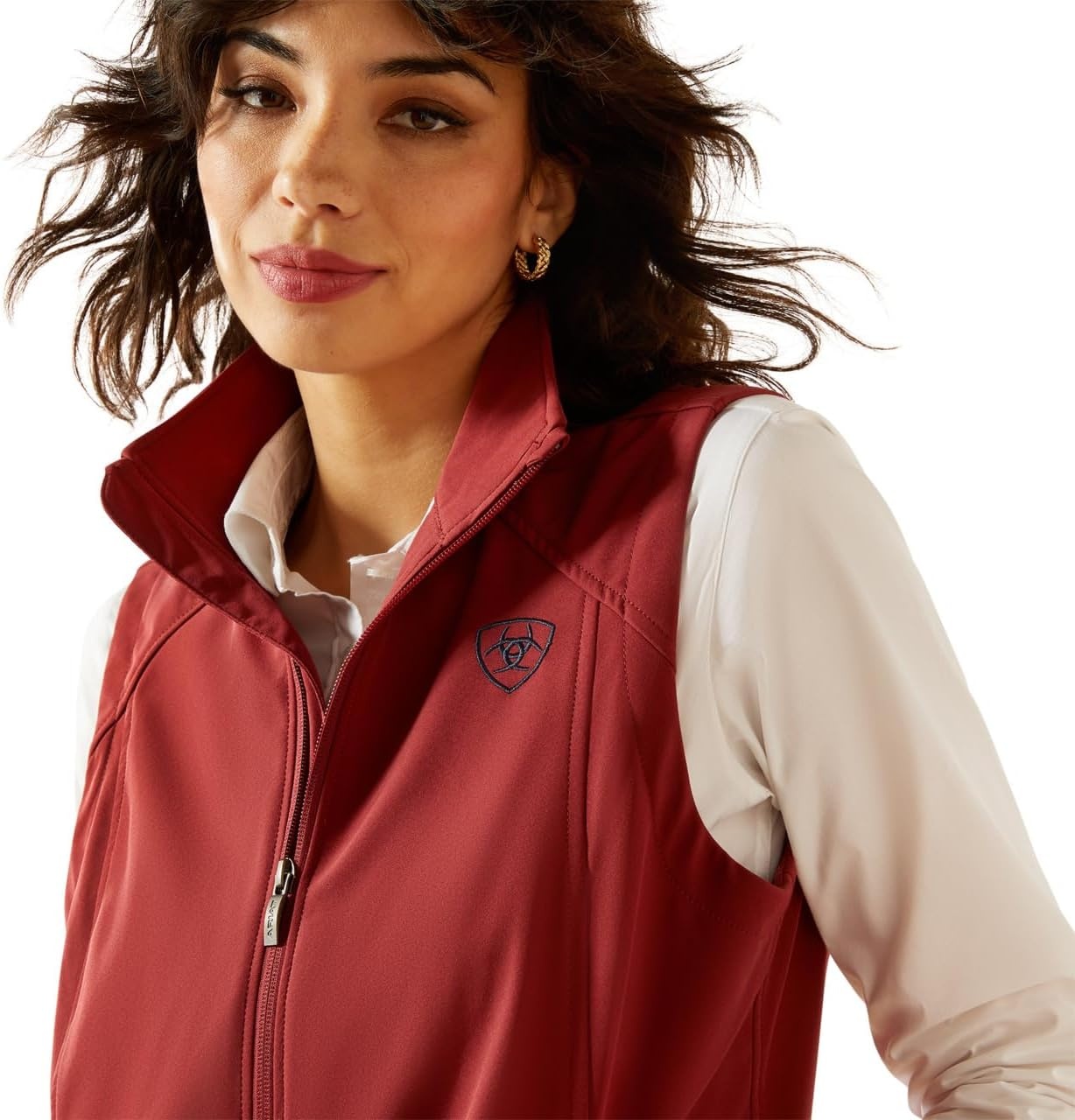 imageARIAT Womens Ariat Logo Softshell VestBurnt RussetStripe