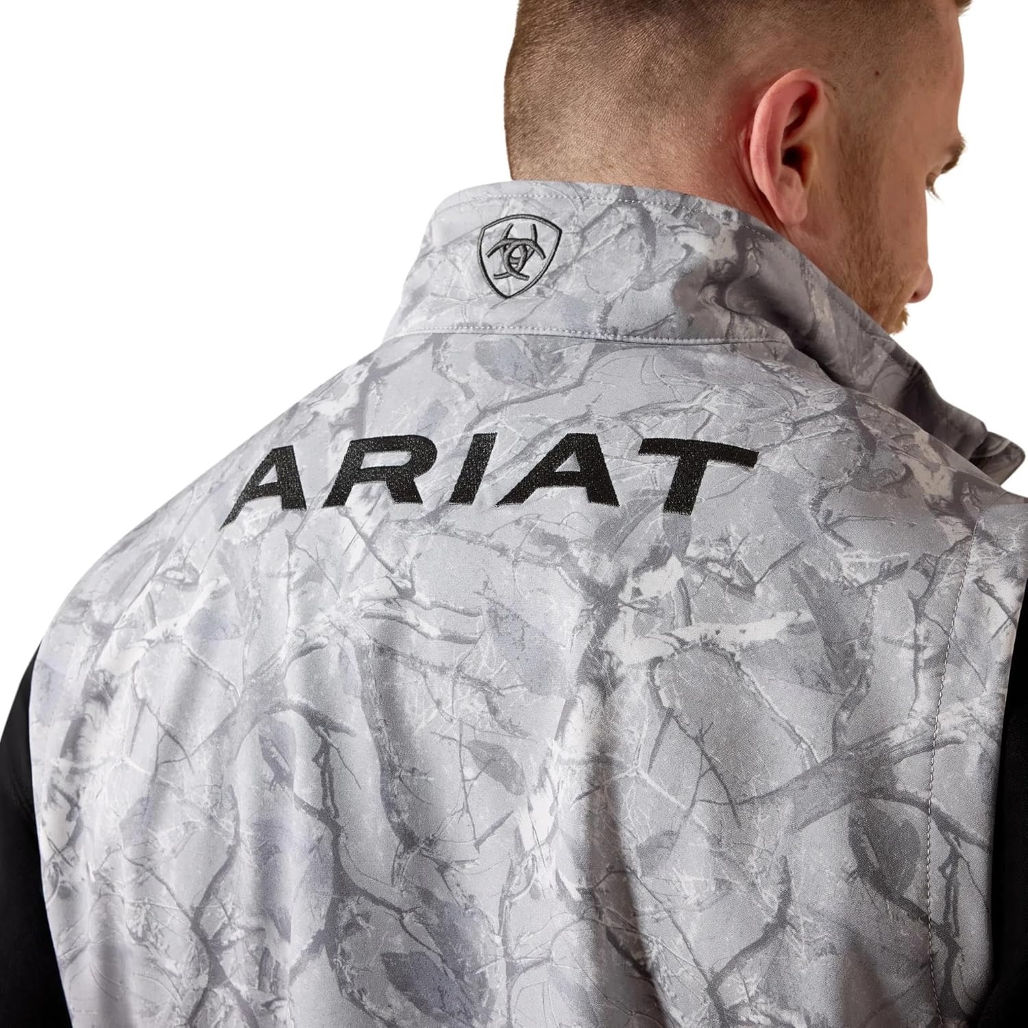 image:imageARIAT Mens Logo Softshell VestGrey Camo Print