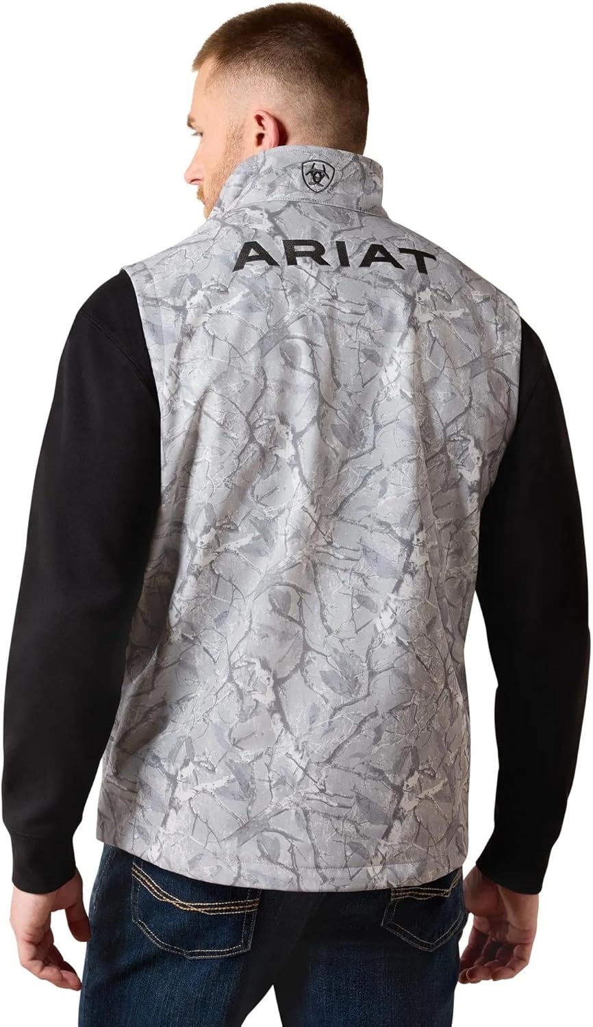 image:imageARIAT Mens Logo Softshell VestGrey Camo Print