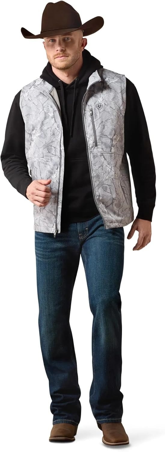 image:imageARIAT Mens Logo Softshell VestGrey Camo Print