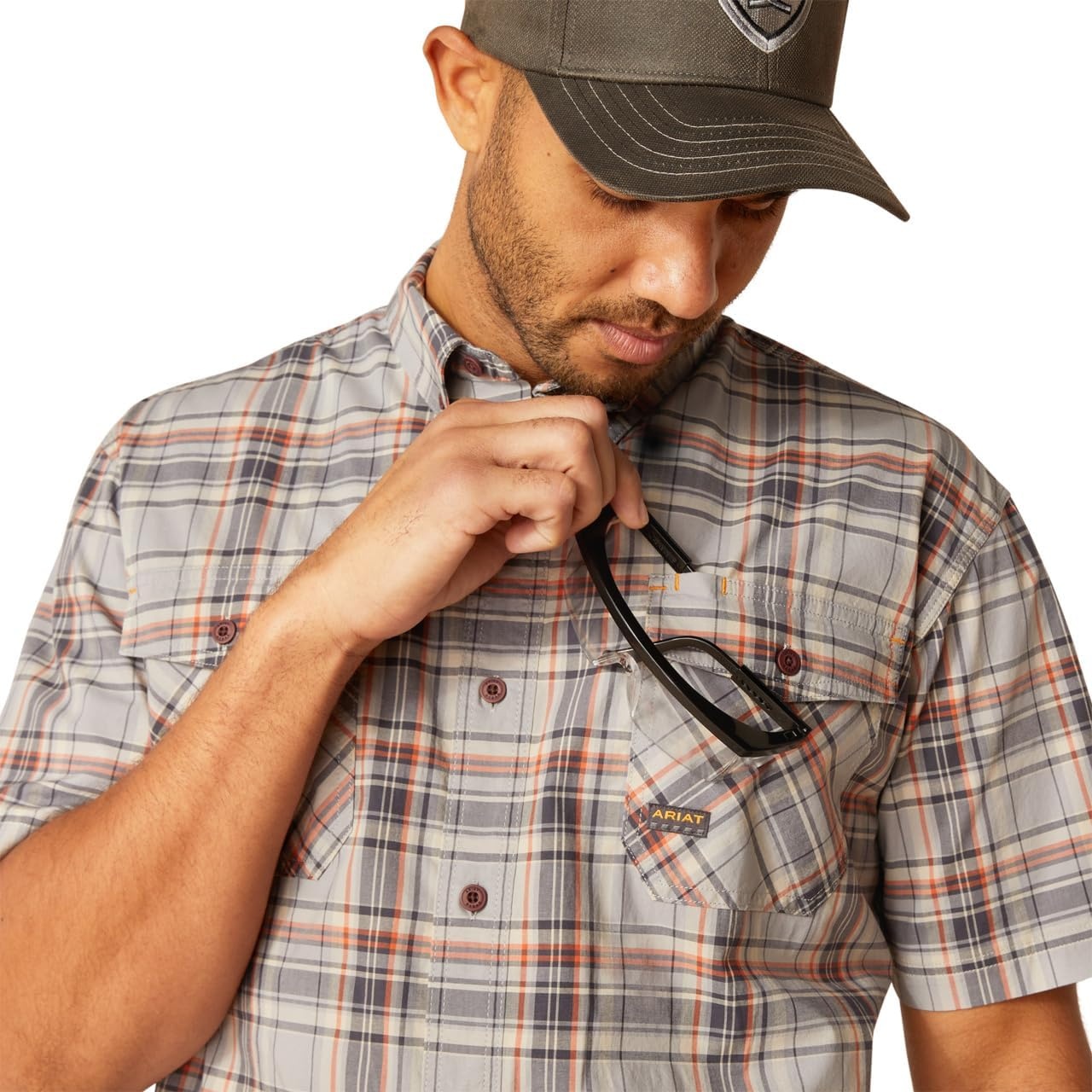 image:imageAriat Mens Rebar Made Tough Venttek Durastretch Work ShirtAlloy Plaid