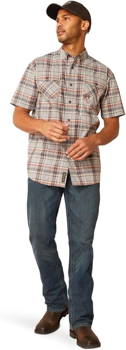 image:imageAriat Mens Rebar Made Tough Venttek Durastretch Work ShirtAlloy Plaid