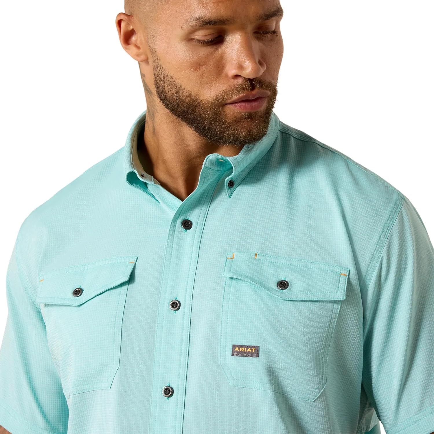 image:imageAriat Mens Rebar Made Tough Venttek Durastretch Work ShirtAquarelle