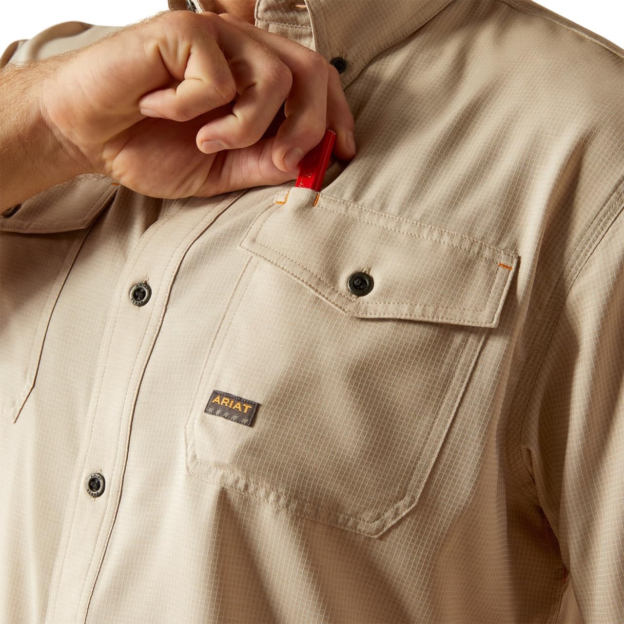 image:imageAriat Mens Rebar Made Tough Venttek Durastretch Work ShirtIsland Fossil