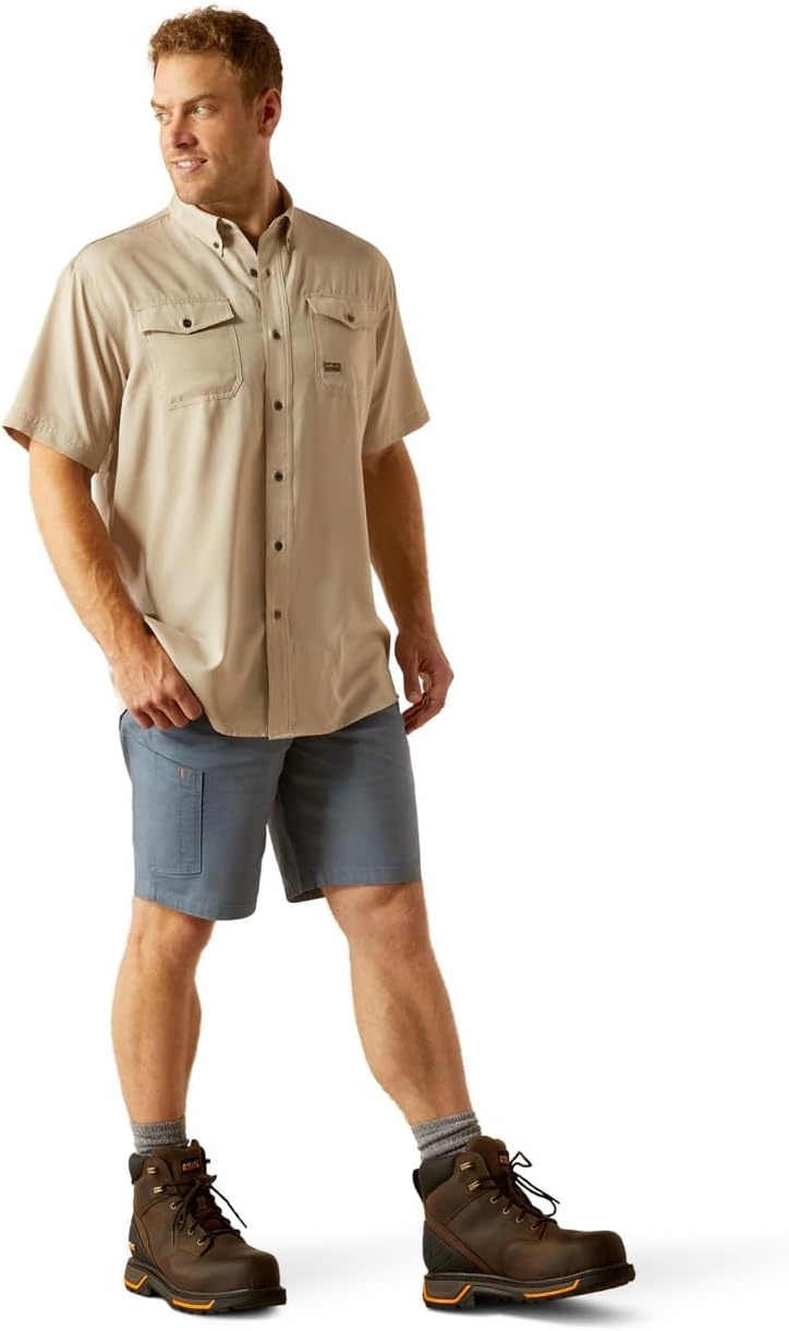 image:imageAriat Mens Rebar Made Tough Venttek Durastretch Work ShirtIsland Fossil
