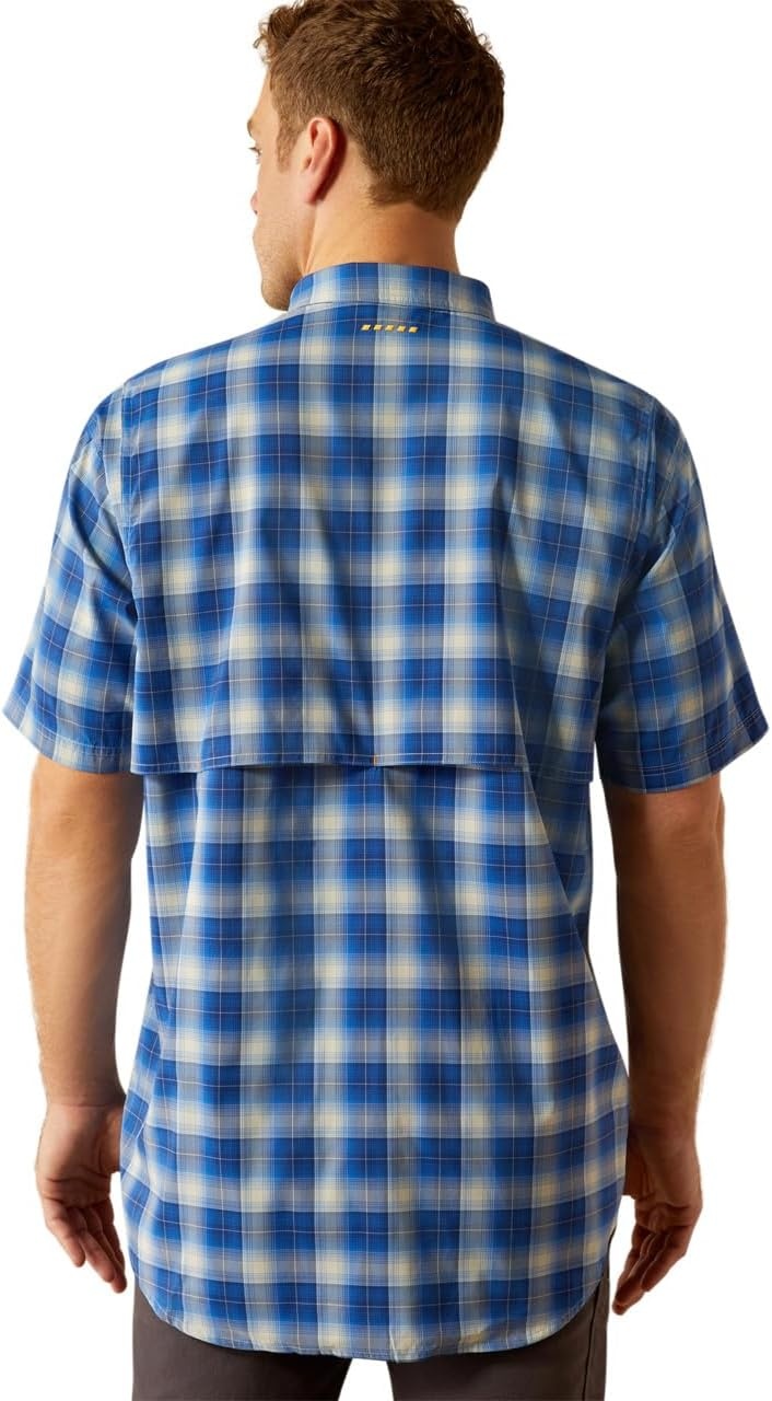 image:imageAriat Mens Rebar Made Tough Venttek Durastretch Work ShirtStrong Blue Plaid