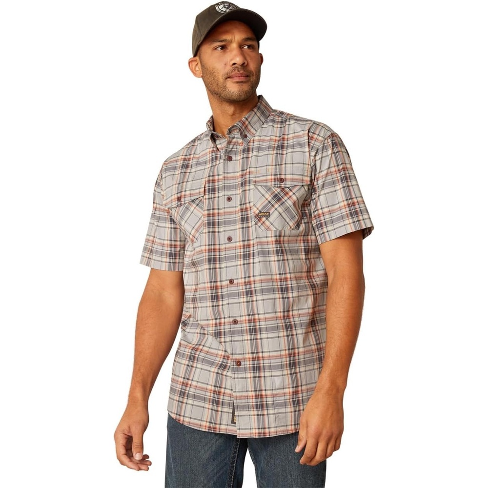 image:imageAriat Mens Rebar Made Tough Venttek Durastretch Work ShirtAlloy Plaid