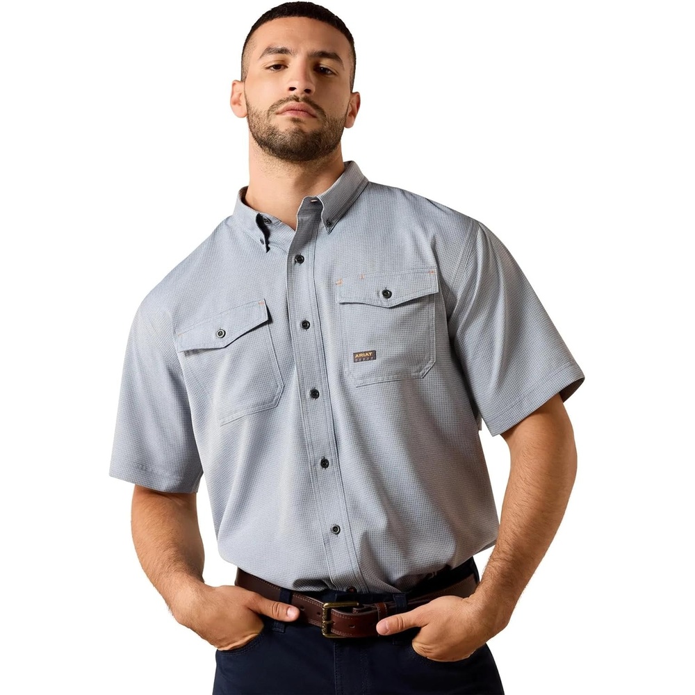 image:imageAriat Mens Rebar Made Tough Venttek Durastretch Work ShirtDark Denim