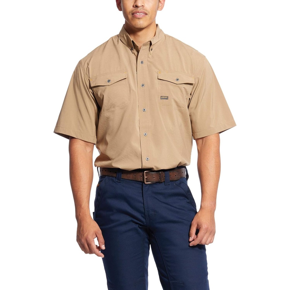 image:imageAriat Mens Rebar Made Tough Venttek Durastretch Work ShirtKhaki