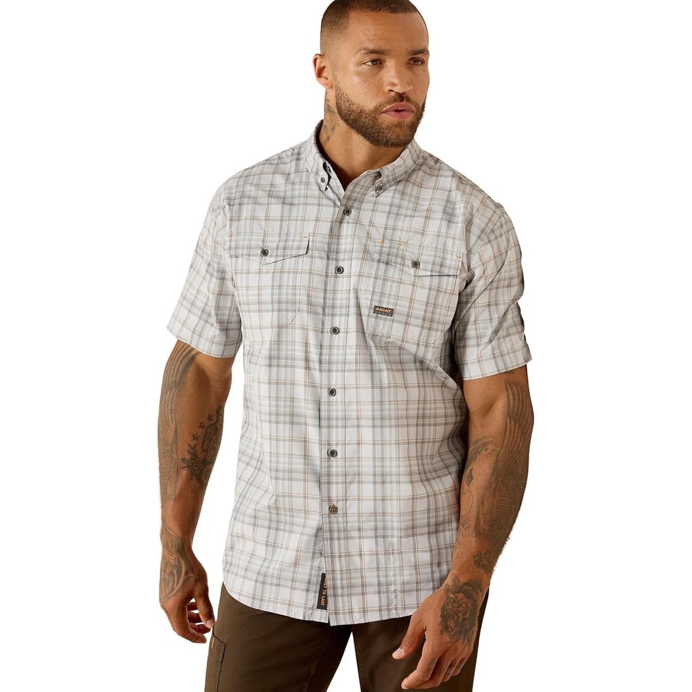image:imageAriat Mens Rebar Made Tough Venttek Durastretch Work ShirtMicro Chip