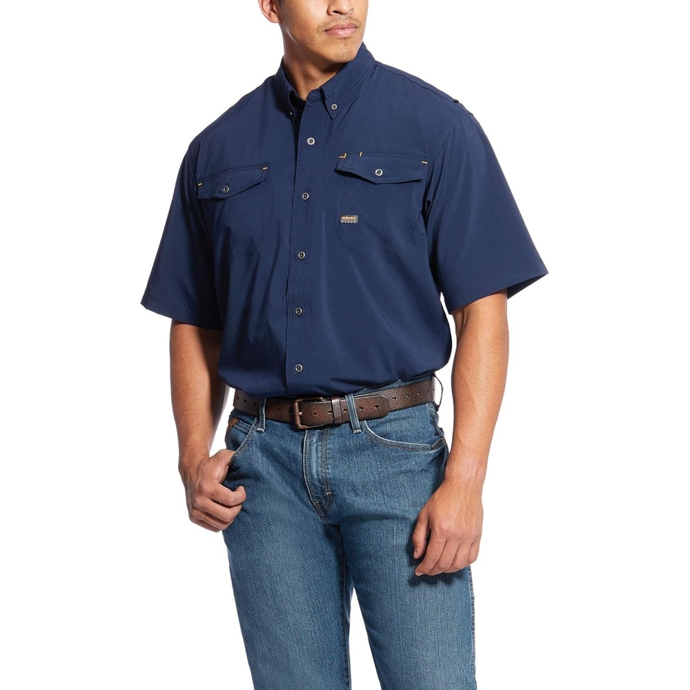 image:imageAriat Mens Rebar Made Tough Venttek Durastretch Work ShirtNavy