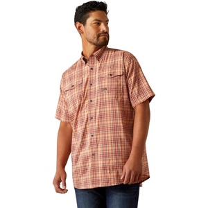 Ariat Men’s Rebar Made Tough Venttek Durastretch Work Shirt(Apricot Brandy Plaid)