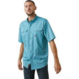 Ariat Men’s Rebar Made Tough Venttek Durastretch Work Shirt(Caribbean Sea Heather)