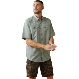 Ariat Men’s Rebar Made Tough Venttek Durastretch Work Shirt(Green Bay Heather)