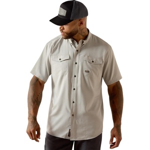 Ariat Men’s Rebar Made Tough Venttek Durastretch Work Shirt(Limestone)