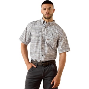 Ariat Men’s Rebar Made Tough Venttek Durastretch Work Shirt(Micro Chip Print)