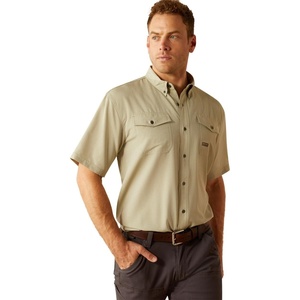 Ariat Men’s Rebar Made Tough Venttek Durastretch Work Shirt(Oil Green)