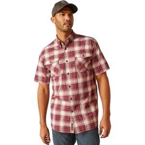 Ariat Men’s Rebar Made Tough Venttek Durastretch Work Shirt(Roan Rouge Plaid)
