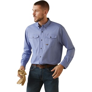 Ariat Men’s Rebar Made Tough Venttek Durastretch Work Shirt(Surf Web Heather)