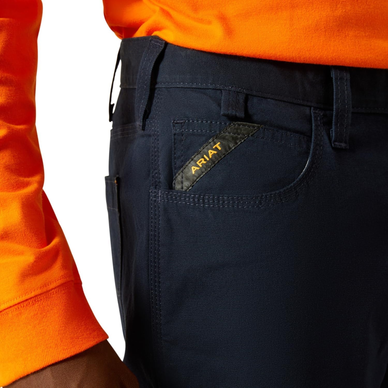 image:imageARIAT Rebar M4 Low Rise DuraStretch Made Tough Stackable Straight Leg PantsDark Navy Wash