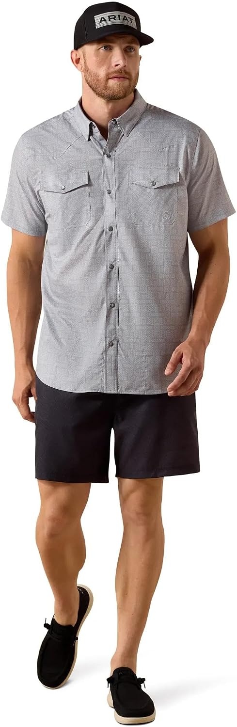 image:imageARIAT Mens Printed Venttek Western Fitted Snap ShirtSky Rocket
