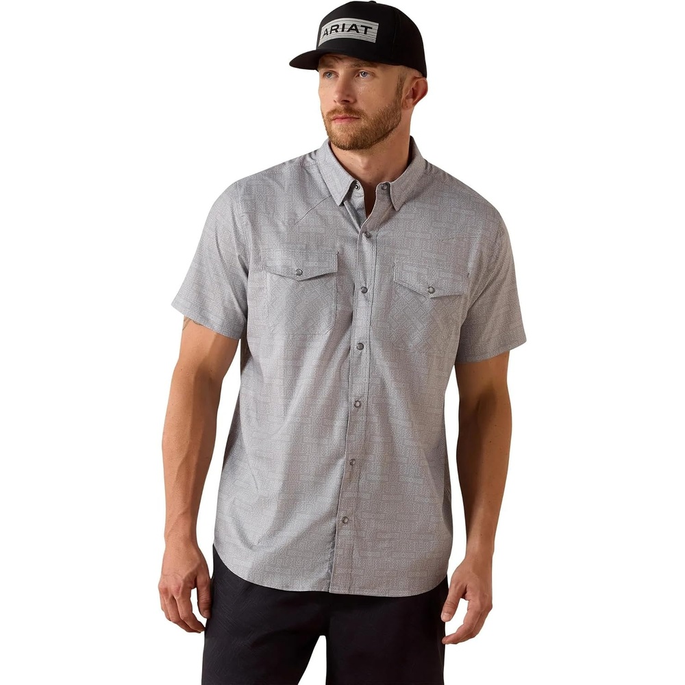 image:imageARIAT Mens Printed Venttek Western Fitted Snap ShirtSky Rocket
