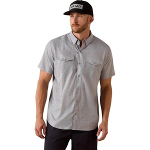 ARIAT Men’s Printed Venttek Western Fitted Snap Shirt(Sky Rocket)