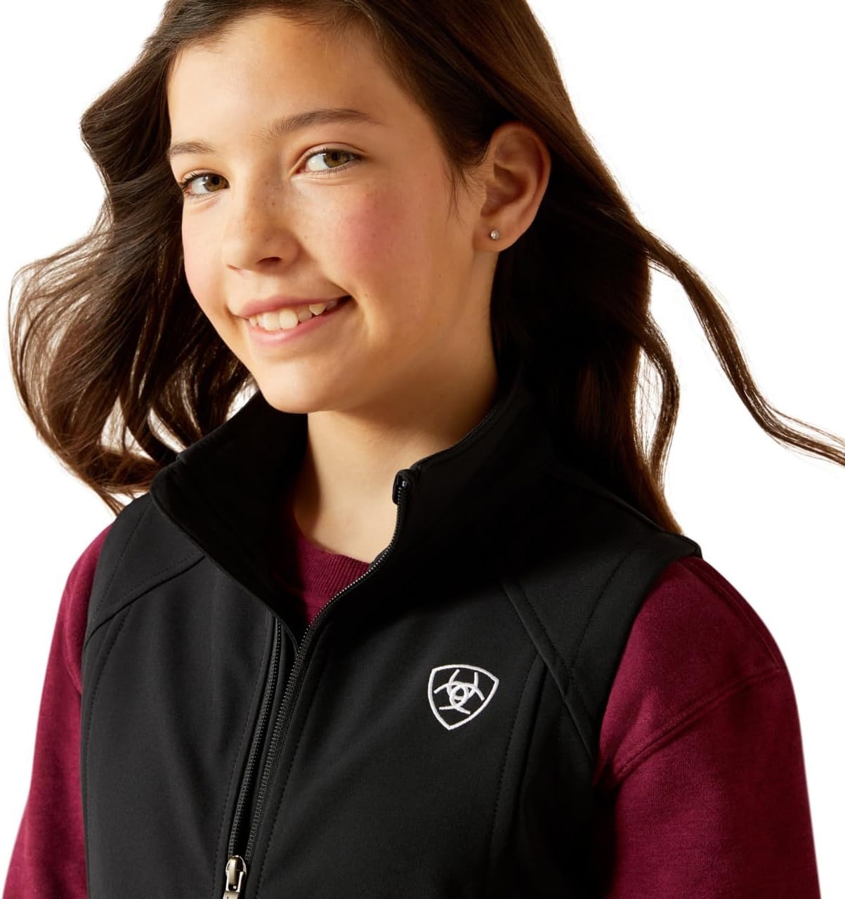 image:imageARIAT Girls Ariat Logo Softshell VestBlackSouthwest Minimal Print