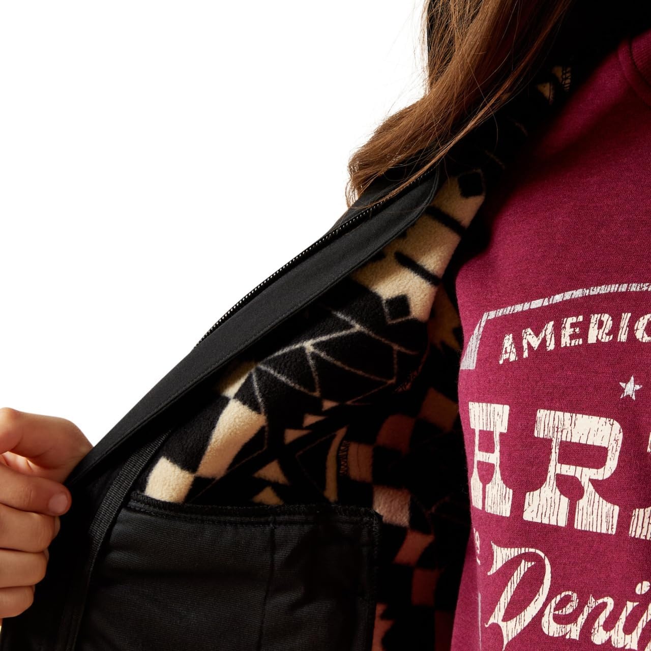 image:imageARIAT Girls Ariat Logo Softshell VestBlackSouthwest Minimal Print