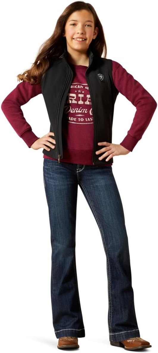 image:imageARIAT Girls Ariat Logo Softshell VestBlackSouthwest Minimal Print