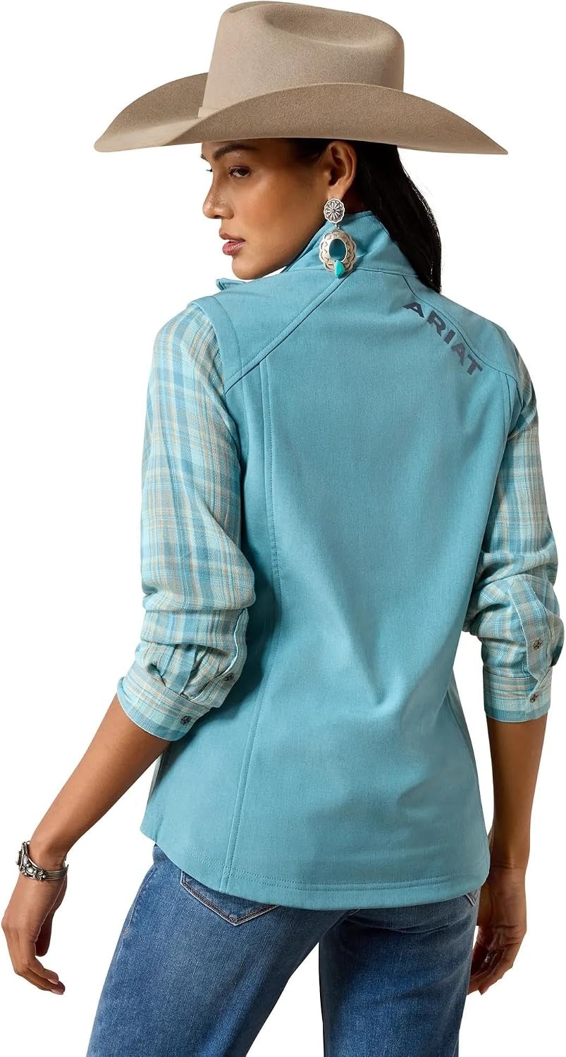 image:imageARIAT Womens Ariat Logo Softshell VestAdriatic Blue Heather