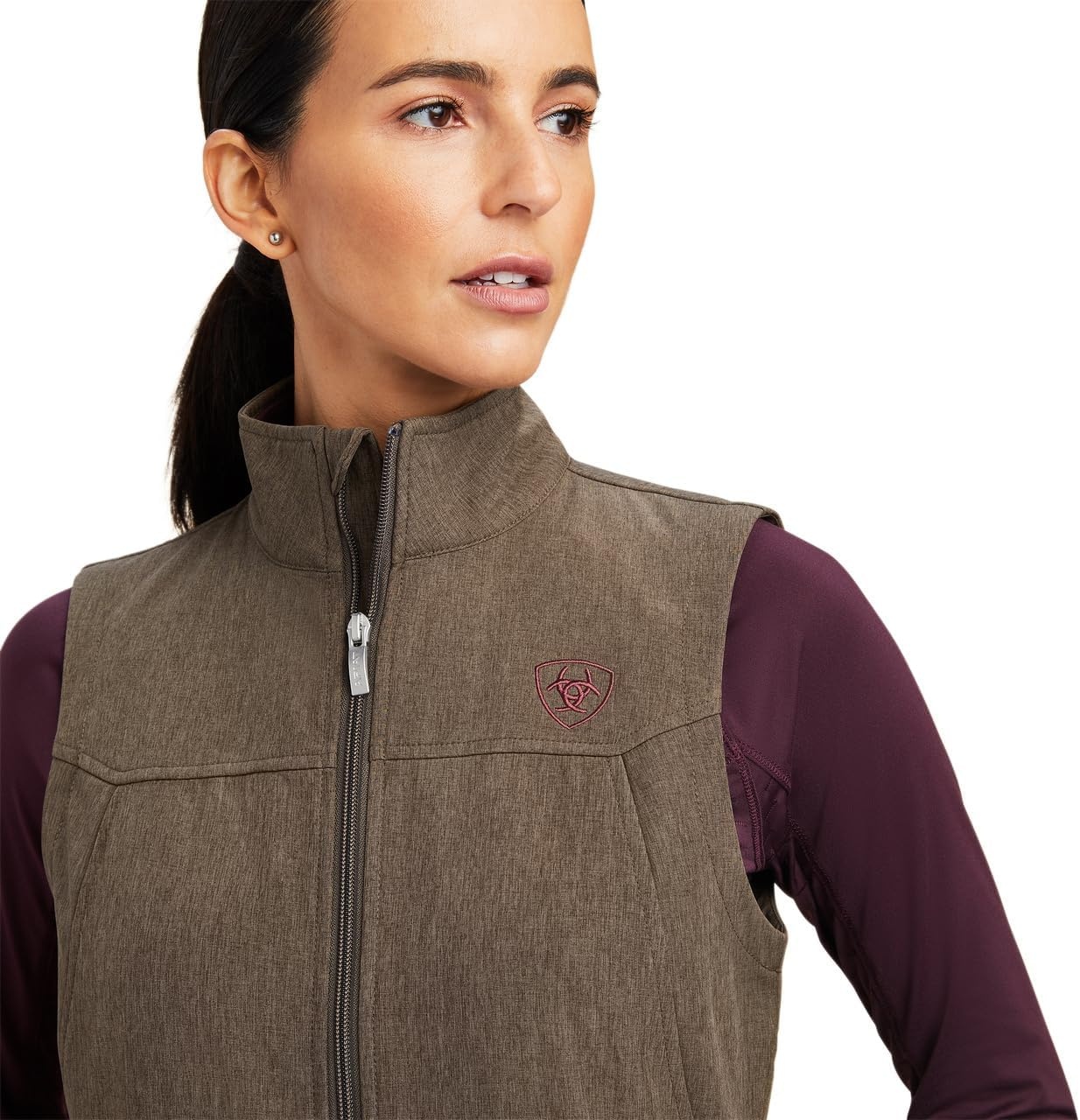 image:imageAriat Womens New Team Softshell VestBanyan Bark Heather