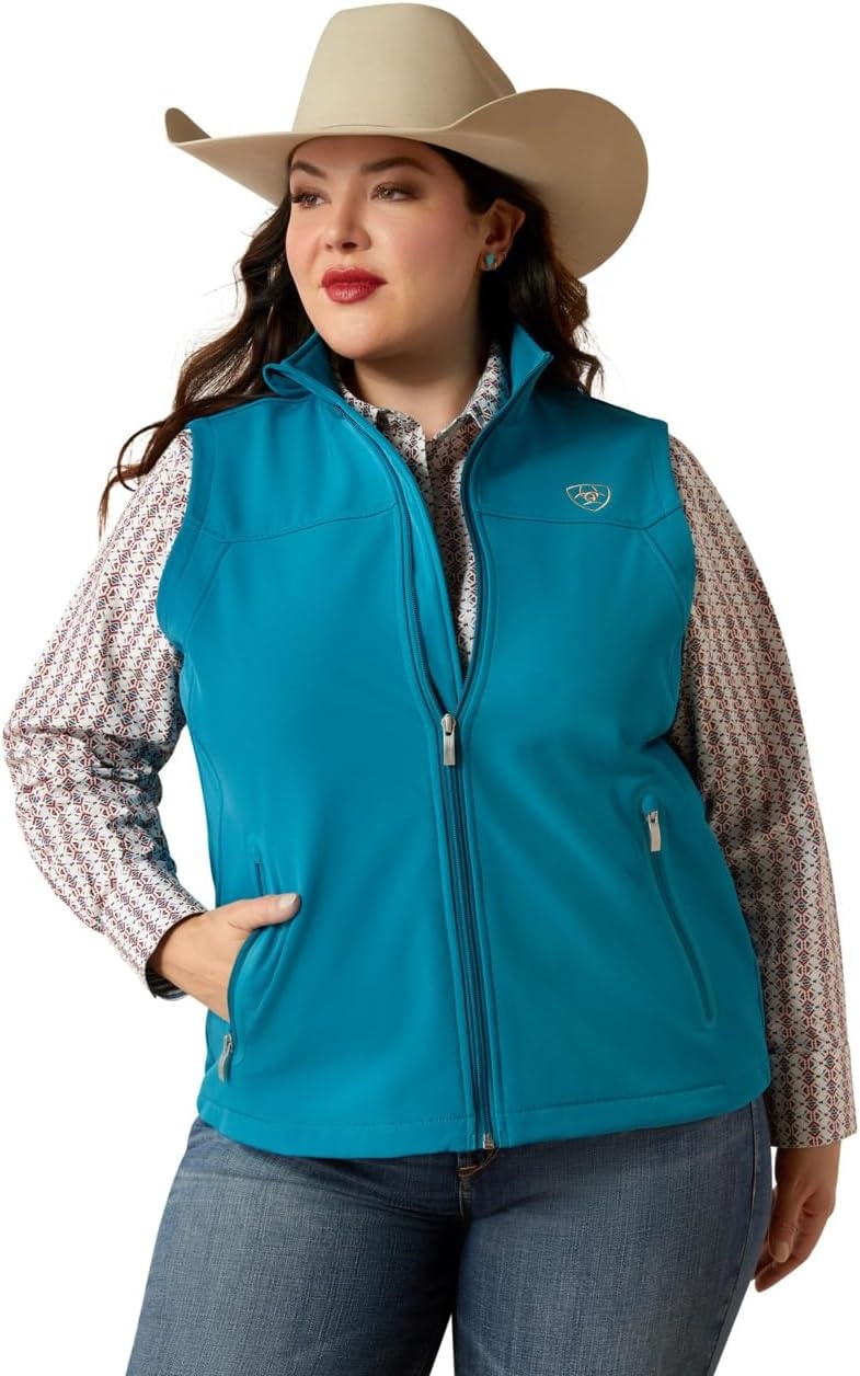 image:imageAriat Womens New Team Softshell VestOcean DepthsRetro Ranch Print