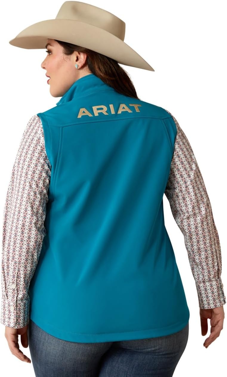 image:imageAriat Womens New Team Softshell VestOcean DepthsRetro Ranch Print
